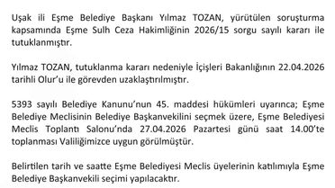 Eşme Belediye Başkanvekili 27 Nisan'da belirlenecek