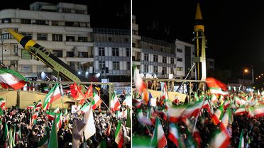 İran füzeleri meydana indirdi! Tahran'dan dikkat çeken görüntüler