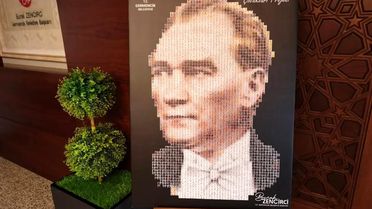 Germencik'te 500 çocukla Atatürk portresi oluşturuldu