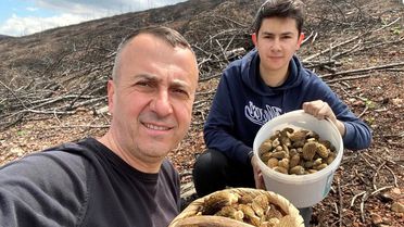 Baba-Oğul Kuzu Göbeği Mantarında Hazine Buldu