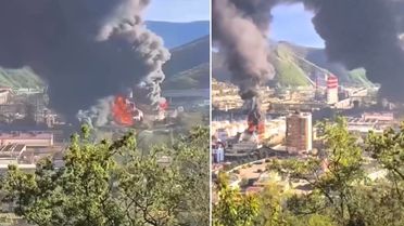 Ukrayna, Rusya'daki petrol rafinerisini vurdu! Alevler gökyüzünü kapladı