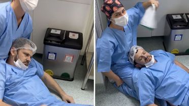 Doğumu eşi yaptı, 'nazı' kocası çekti: Sosyal medyada alay konusu oldu!