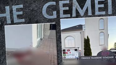 Almanya'da camiye çirkin saldırı: Hilale domuz başı yerleştirildi