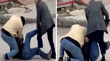 Bolu'da sokak ortasında kavga
