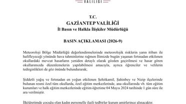 Gaziantep'te fırtına sonrası okullar tatil edildi