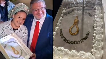 İsrailli bakanın doğum gününde skandal 'urgan' pastası: Bazen hayaller gerçek olur