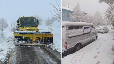 İzmir'de mayısta kar manzarası