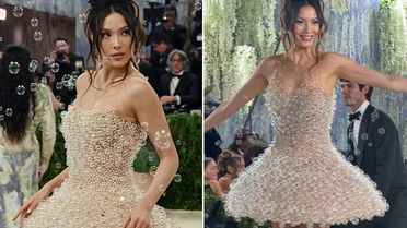 Baloncuk üfleyen elbise şaşkına çevirdi! Met Gala için 2 bin 550 saatte hazırlandı, tam 30 kilo