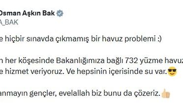 Bakan Bak'tan Havuz Tepkisi