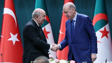 Cumhurbaşkanı Erdoğan, Cezayir Cumhurbaşkanı Tebbun'u resmi törenle karşıladı (2)