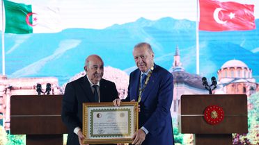 Cumhurbaşkanı Erdoğan, Cezayir Cumhurbaşkanı Tebbun'u resmi törenle karşıladı (3)
