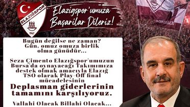 Elazığspor'a Destek: Giderler Elazığ TSO'dan