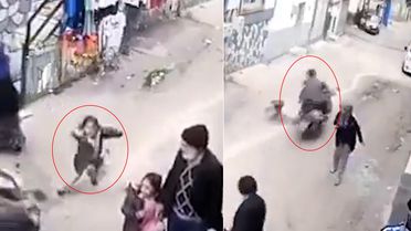 Gaziantep'te motorcunun çarptığı küçük çocuk metrelerce savruldu