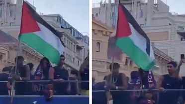 Yamal'dan şampiyonluk kutlamalarına damga vuran Filistin bayrağı