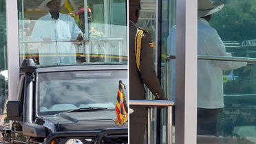 Uganda Cumhurbaşkanı Museveni törene kurşun geçirmez cam fanus içinde katıldı
