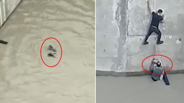 Dereye düşen 11 yaşındaki Eslem'in kurtarılma anı kamerada