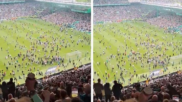Celtic taraftarı sevinçten sahaya inmişti! Şampiyonluk el değiştirebilir