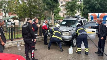 Siirt'te Park Halinde Pikap Yandı