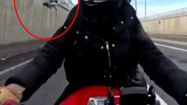 Motosiklet Sürücüsüne Güvercin Çarptı