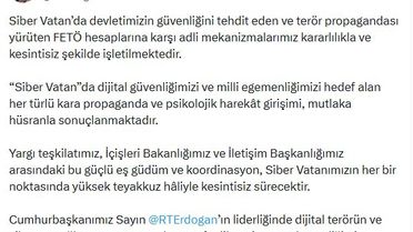 Bakan Gürlek: FETÖ hesaplarına karşı mücadele kararlılıkla sürecek