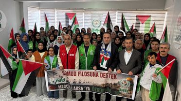 İHH Hakkari, İsrail'in Sumud Filosu'na saldırısını protesto etti