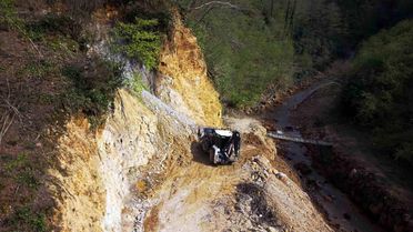 Giresun'da Heyelan Sonrası Yol Temizlik Çalışmaları