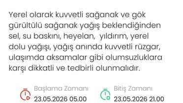 Denizli İçin Kuvvetli Yağış Uyarısı
