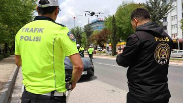 Elazığ'da Dronlu Trafik Denetimi