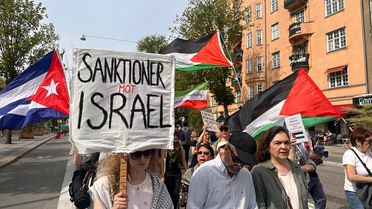 Stockholm'de İsrail Protestosu