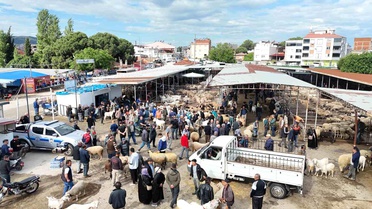 Havran Hayvan Pazarı'nda tarihi arefe yoğunluğu