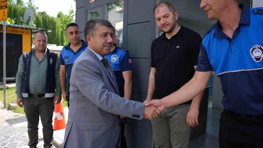 Bayram mesaisindeki zabıta ekiplerine ziyaret