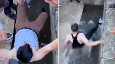 Bayram namazına gelmeyenleri buz gibi suya attılar