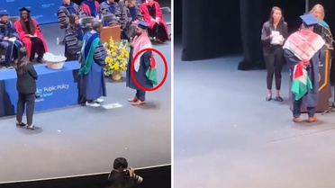 Filistin bayrağıyla sahneye çıkan öğrenciye diploması verilmedi