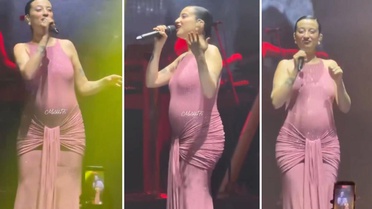 Karnı burnunda sahneye çıkan Melike Şahin, performansıyla tepki çekti
