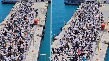 Bayram dönüşü Adalar'da izdiham: Vapura binmek için birbirlerini ezdiler