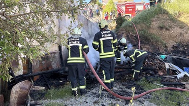 Çorum'da apartmanın tandırlığında çıkan yangın korkuttu