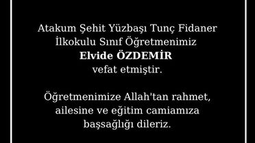 Samsun'da Öğretmen Elvide Özdemir Kansere Yenik Düştü