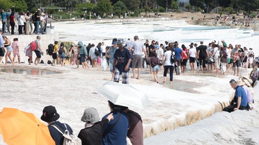 Pamukkale'de Ziyaretçi Rekoru Kırıldı