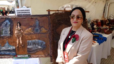 Atık deriler sanat eserine dönüştü, Samsun'u anlattı