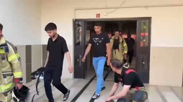 Diyarbakır'da Yangın Anı Kask Kamerasında