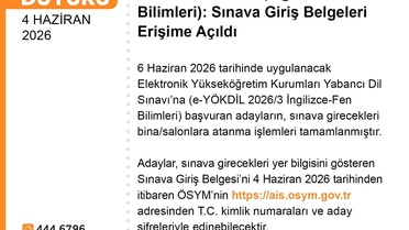e-YÖKDİL Sınav Giriş Belgeleri Açıklandı