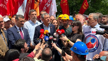 Madenciler Özgür Özel ile Eylemde