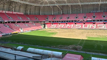 Samsunspor'un Stadında Bakım Çalışmaları Devam Ediyor