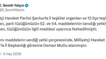 MHP Şanlıurfa Teşkilatları Feshedildi