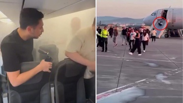İzmir uçağında panik anları! Dumanı fark edince yolcuları apar topar tahliye ettiler