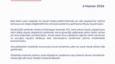 3 yaşındaki kızını rehin alan baba vurularak etkisiz hale getirildi