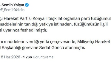 MHP Konya teşkilatı feshedildi, yeni başkan atandı