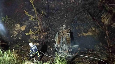 Denizli'de Trafik Kazası: Araç Yangın Çıkardı