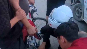 Kahramanmaraş'ta Çocuk Bisikletten Kurtarıldı