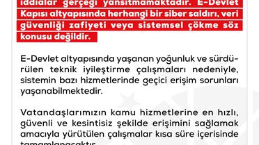 e-Devlet'e Saldırı İddiaları Asılsız